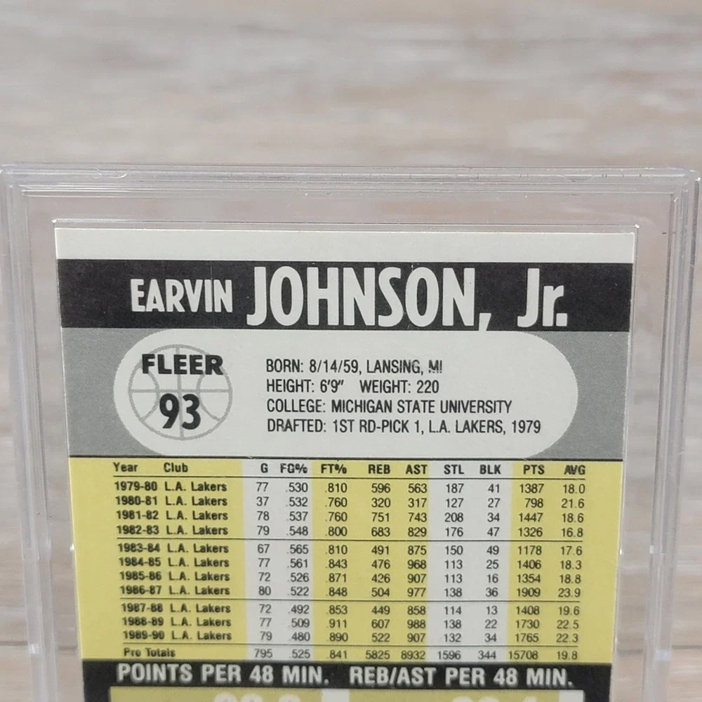 Earvin Magic Johnson Jr Autographed Basketball Card Los Angeles Lakers Signed